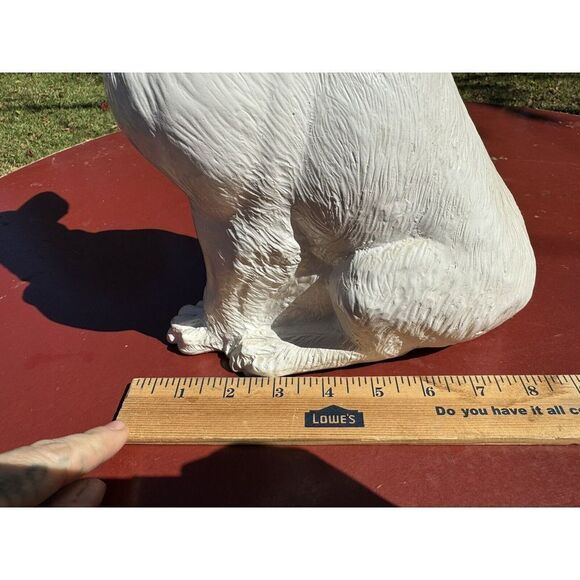 Vintage White Bull Terrier Dog Statue Decorative Garden Sculpture Home Decor Art - Picture 8 of 8